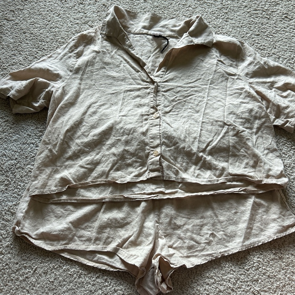 Shade & Shore Tan Linen Apparel